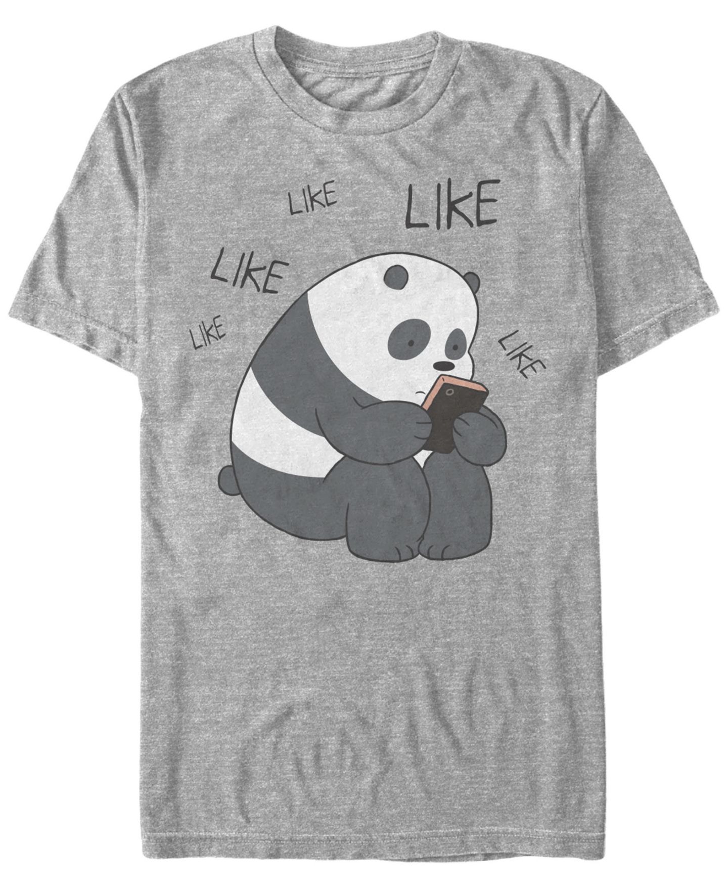 Мужская рубашка Fifth Sun We Bare Bears Like Like Like Texting Short Sleeve T, цвет: Меланжевый — фото 1