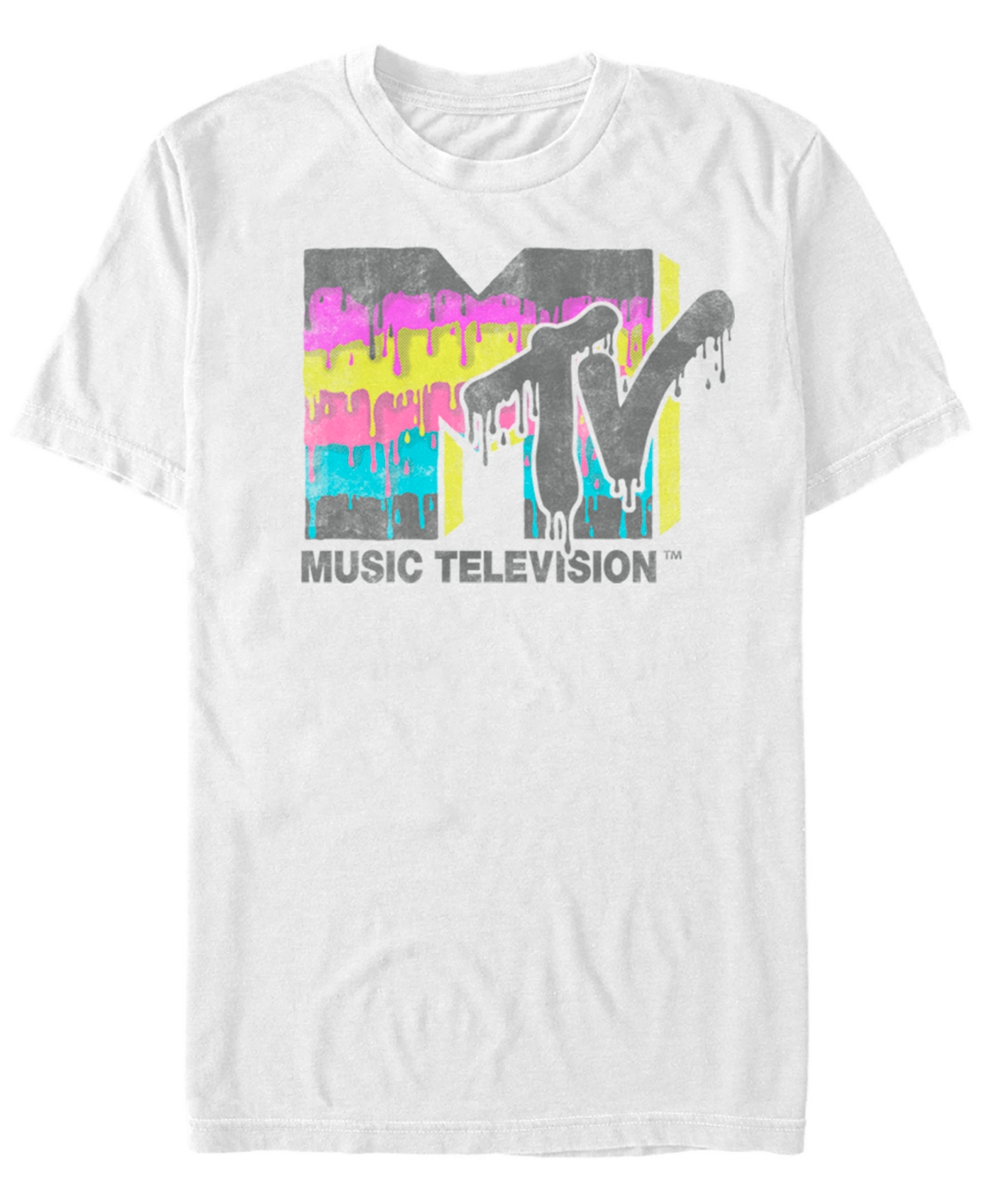 Men's Paint Drip Logo Short Sleeve T- shirt - White