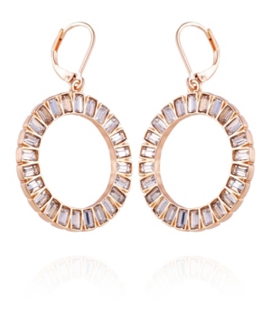 image of T Tahari Holiday Sparkle Front Facing Hoop Earring