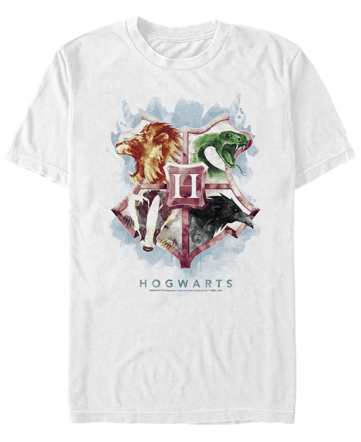 Men's Hogwarts Mystic Wash Short Sleeve Crew T-shirt - White