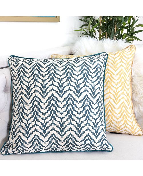 Homey Cozy Zoe Chevron Bow Square Decorative Throw Pillow