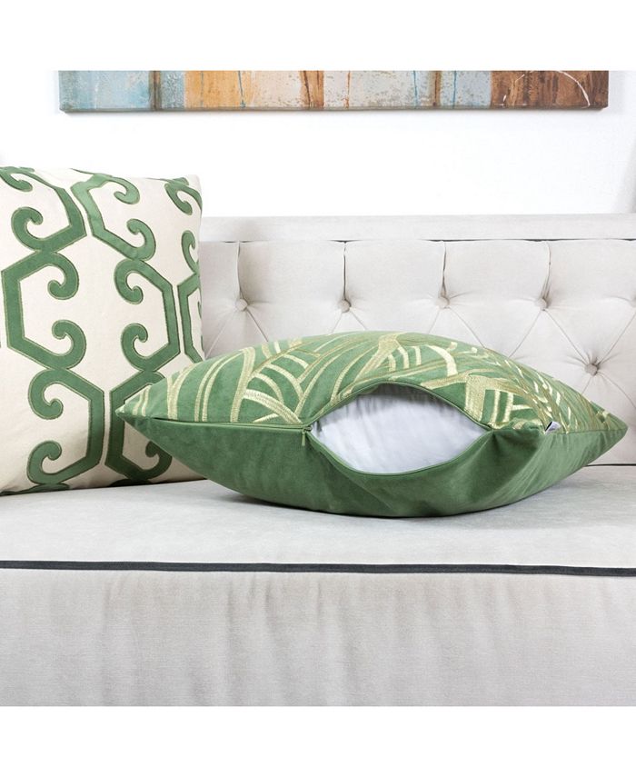 Homey Cozy Forest Embroidery Velvet Square Decorative Throw Pillow Macy's