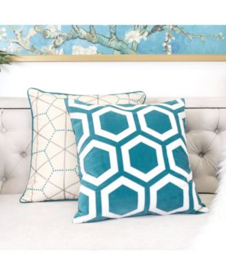 Sadie Applique Velvet Decorative Pillow, 20" x 20"