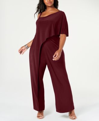 msk plus size rhinestone palazzo jumpsuit
