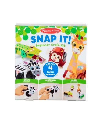 Melissa and Doug - Snap It Safari Animals Beginner Craft Kit – Alligator, Zebra, Monkey, Giraffe