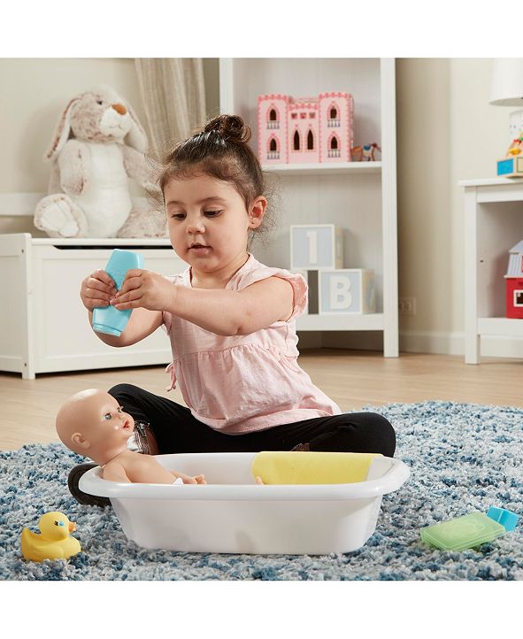 Melissa and Doug Melissa Doug Mine to Love Baby Doll Bathtub and Accessories Set 6 pcs White