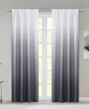 Dainty Home Ombre 40" X 84" Curtain Set In Black