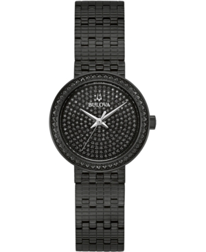 image of Bulova Women-s Phantom Black Stainless Steel Bracelet Watch 28mm, Created for Macy-s