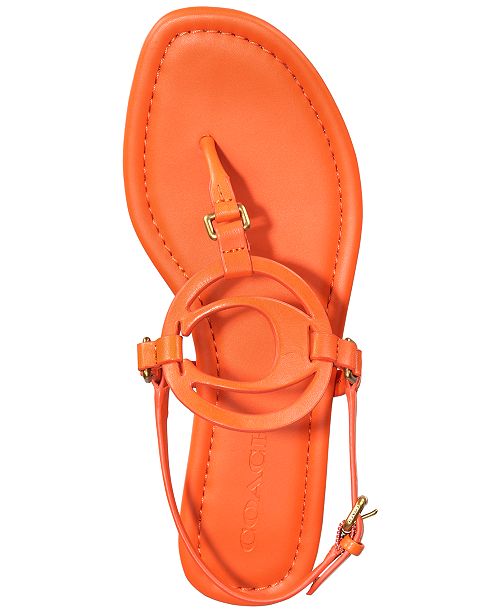 COACH Women's Jeri Leather Sandals & Reviews Sandals & Flip Flops