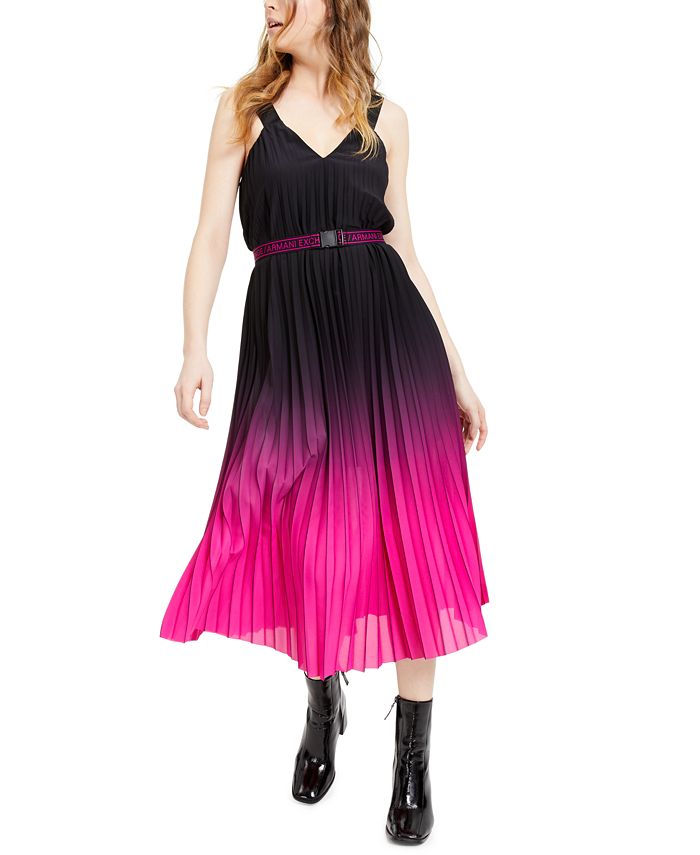 A|X Armani Exchange Ombré Pleated Dress & Reviews - Dresses - Women - Macy's