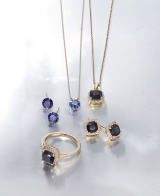 3-Pc. Set Onyx & Diamond Accent Pendant Necklace, Ring and Stud Earrings in 14k Gold-Plated Sterling Silver (Also Available in Sterling Silver)