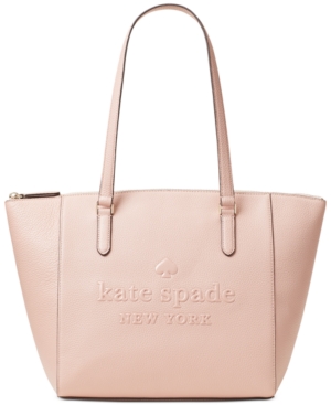 Kate Spade Sienne Leather Logo Tote In Rosy Cheeks/gold