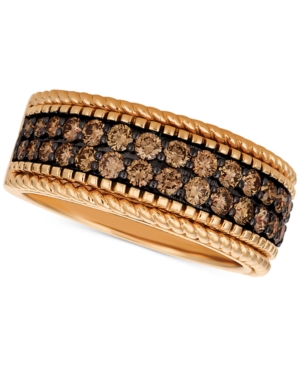 image of Le Vian Chocolatier Chocolate Diamond Wide Band (1-1/2 ct. t.w.) in 14k Rose Gold