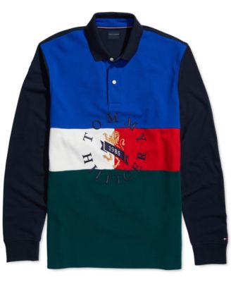 Tommy Hilfiger - Men's Martin Logo Graphic Rugby Shirt with Magnetic Buttons