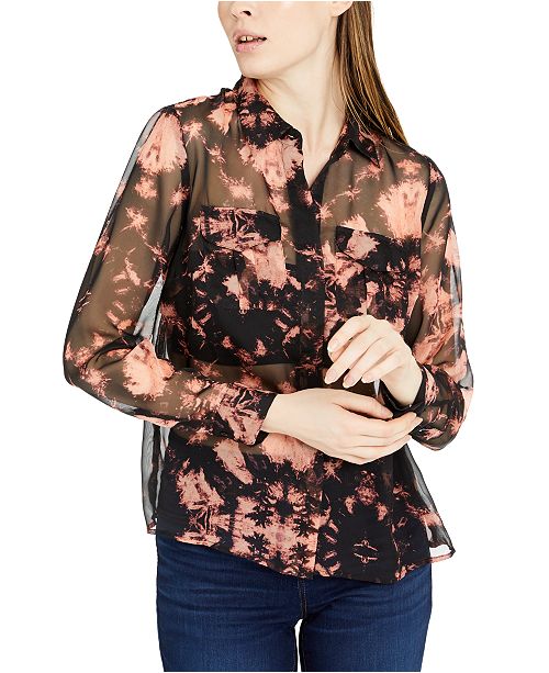 Inc Sheer Tie Dyed Shirt Created For Macy S