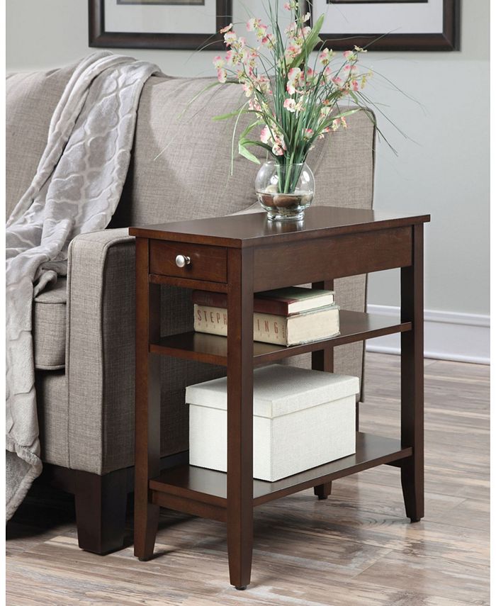 Convenience Concepts American Heritage Three Tier End Table With Drawer