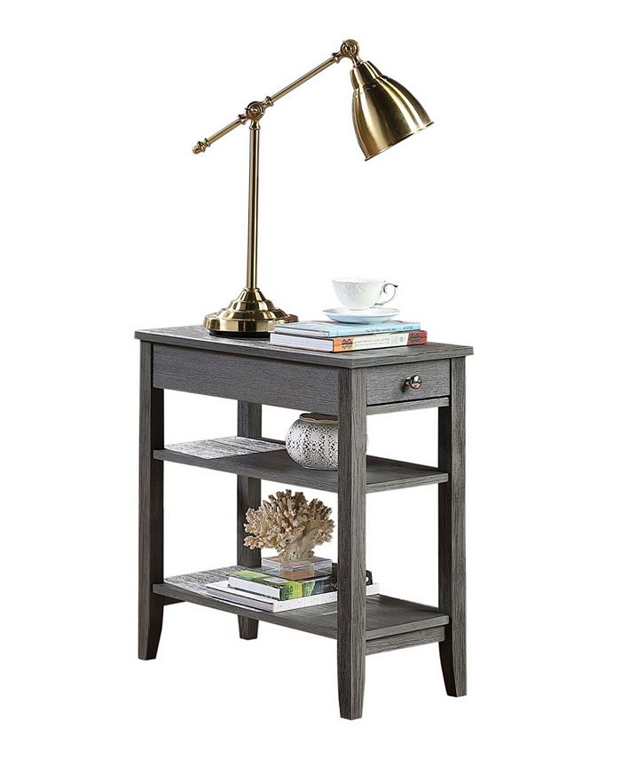 Convenience Concepts American Heritage Three Tier End Table With Drawer