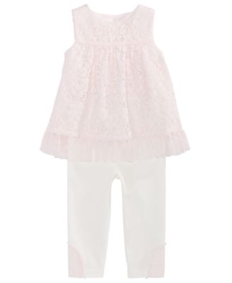 First Impressions - Baby Girls 2-Pc. Lace Tunic & Leggings Set, Created For Macy's