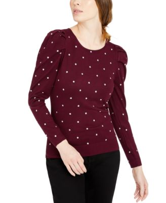 INC International Concepts - Embellished Puff-Sleeve Sweater