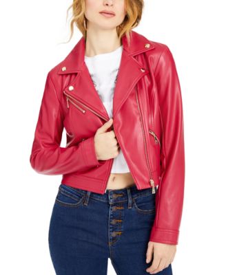 guess venom cropped moto jacket