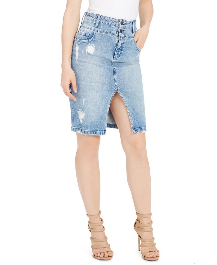 Denim pencil skirts macy's sales