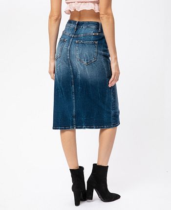 Kancan - High Rise Front Slit Midi Skirt