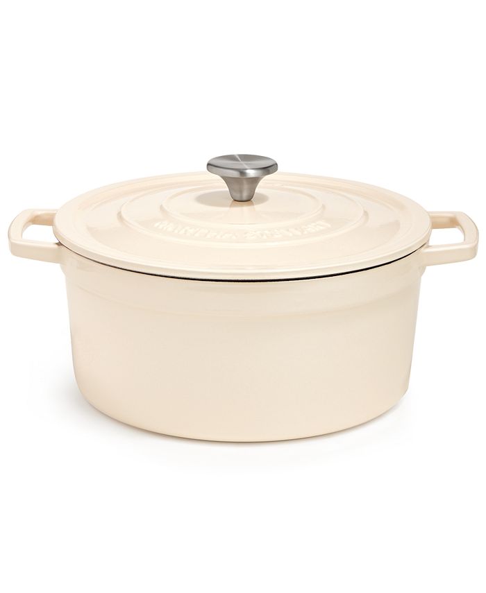 Martha Stewart Collection 6-Qt. White Enameled Cast Iron Round Dutch Oven,  Created For Macy's - Macy's