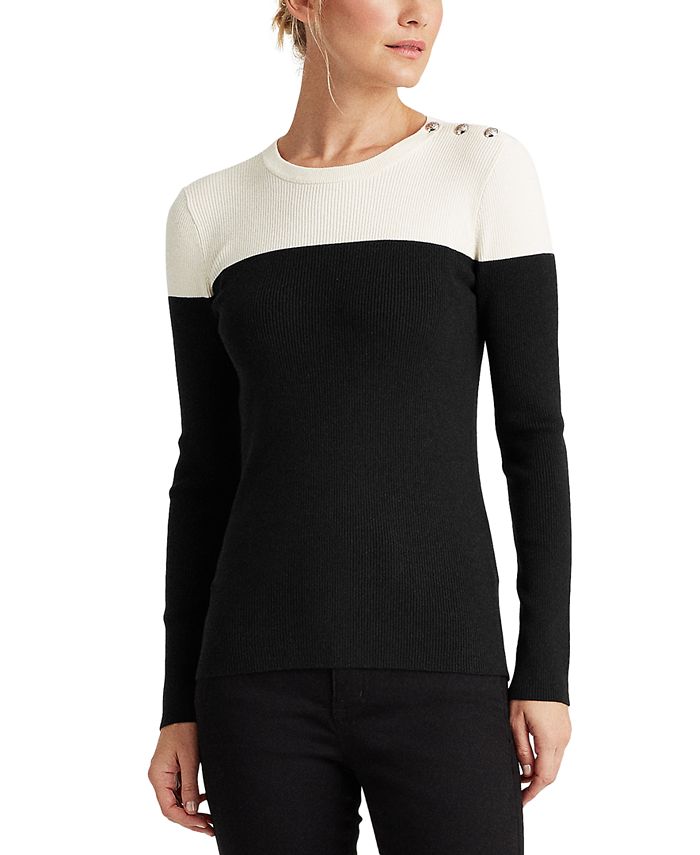 Lauren Ralph Lauren Ribbed Cotton-Blend Sweater & Reviews - Sweaters ...