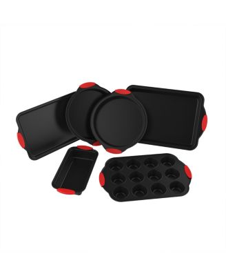 Lavish Home - Nonstick Pans with Silicone Handles 6-Pc. Bakeware Set