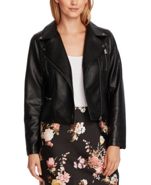 VINCE CAMUTO FAUX-LEATHER MOTO JACKET