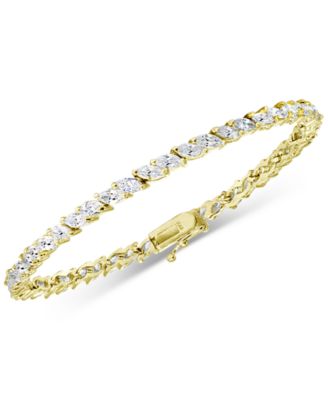 Cubic Zirconia Marquise Tennis Bracelet in Sterling Silver