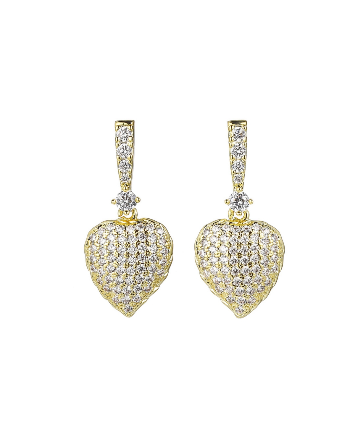 A & M Gold-Tone Heart Drop Earrings