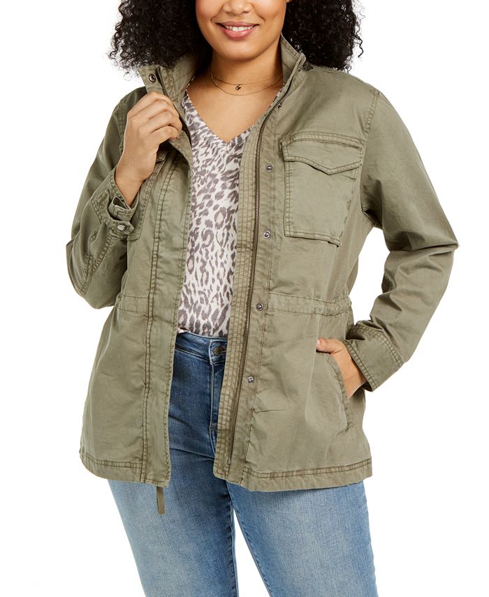 Style & Co Plus Size Cotton Utility Jacket, Created for Macy's Macy's