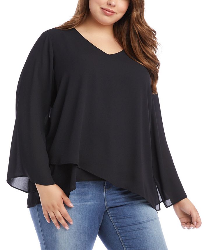 Karen Kane Plus Size Layered-Look Top & Reviews - Tops - Plus Sizes ...