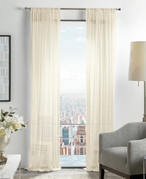 Shop Martha Stewart Collection Glacier Poletop Sheer Curtain Panel Set, 95", Created For Macy's In Ivory