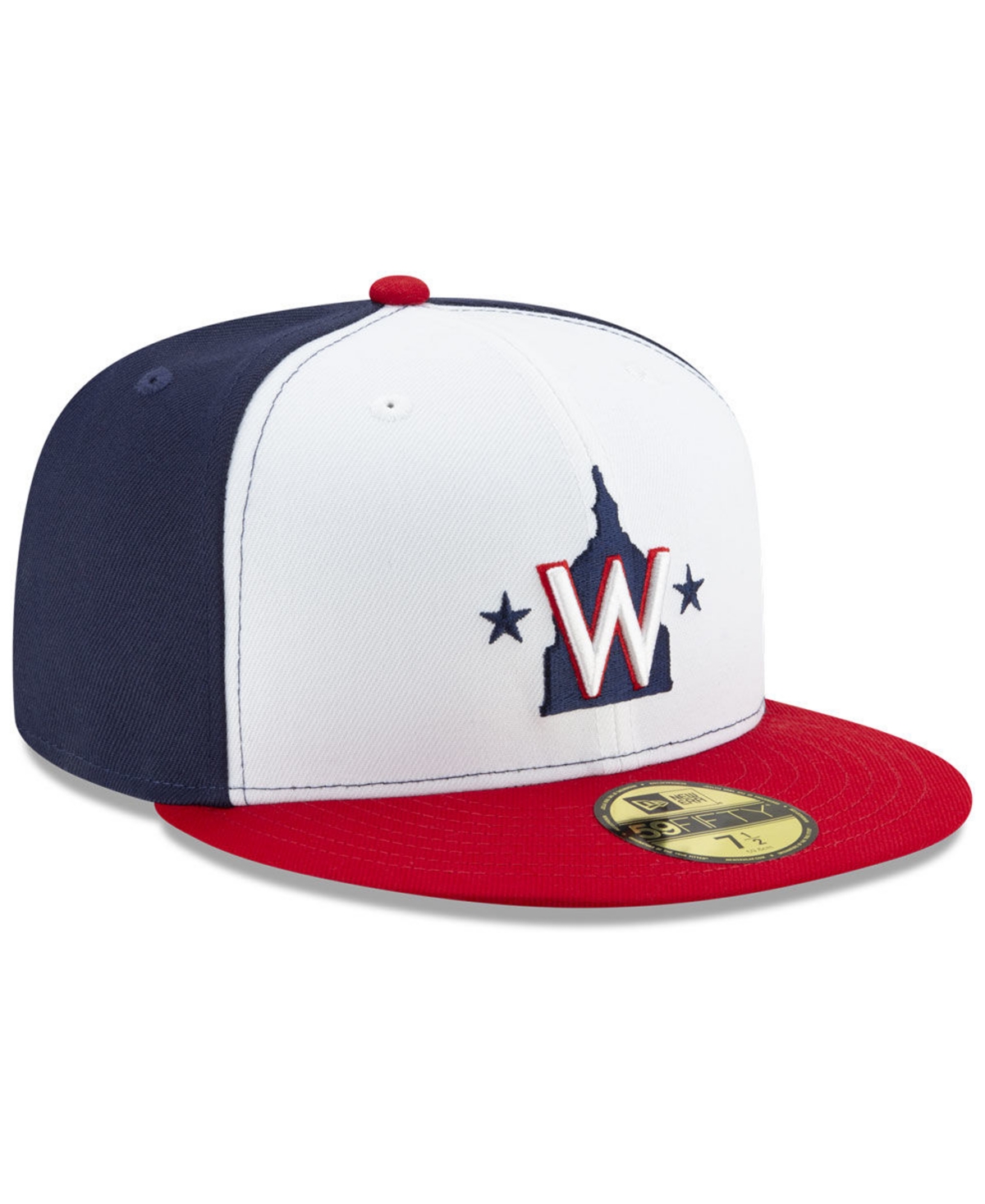 Shop New Era Washington Nationals Authentic Collection 59fifty Fitted Cap In Navy,white,red