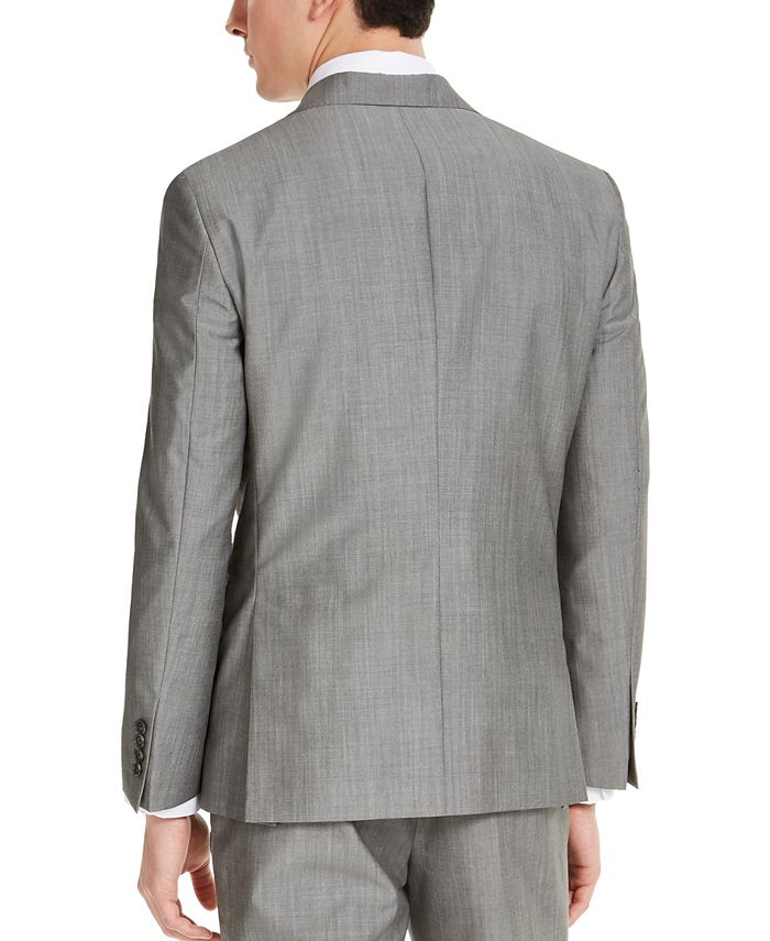 DKNY Men's Slim-Fit Stretch Light Gray Tic Suit Jacket - Macy's