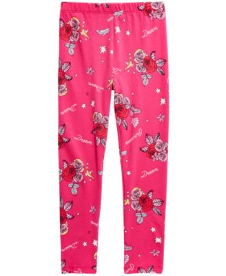 Disney - Little Girls Floral-Print Princess Leggings