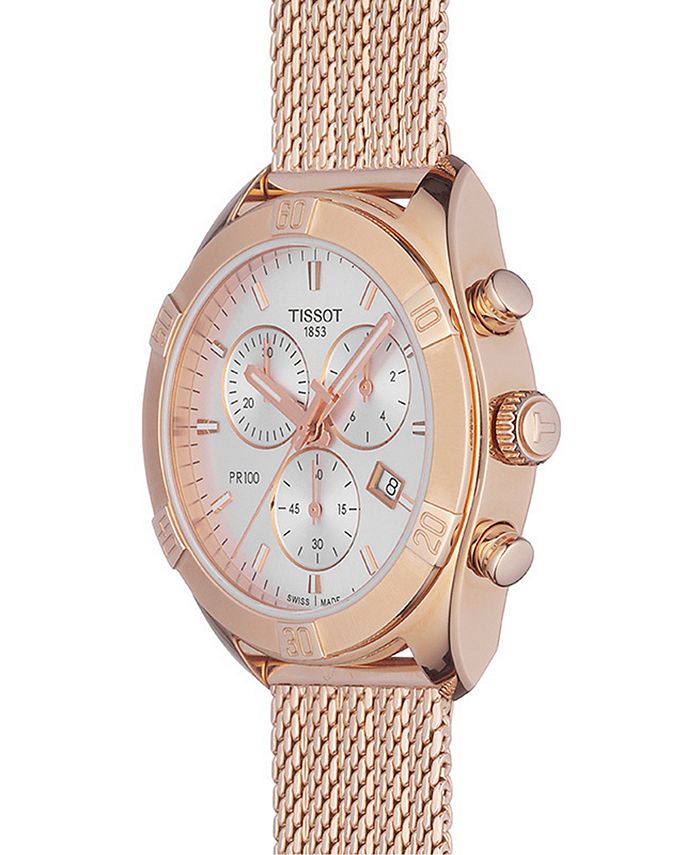 Tissot Women's Swiss Chronograph PR 100 Sport Chic TClassic Rose Gold