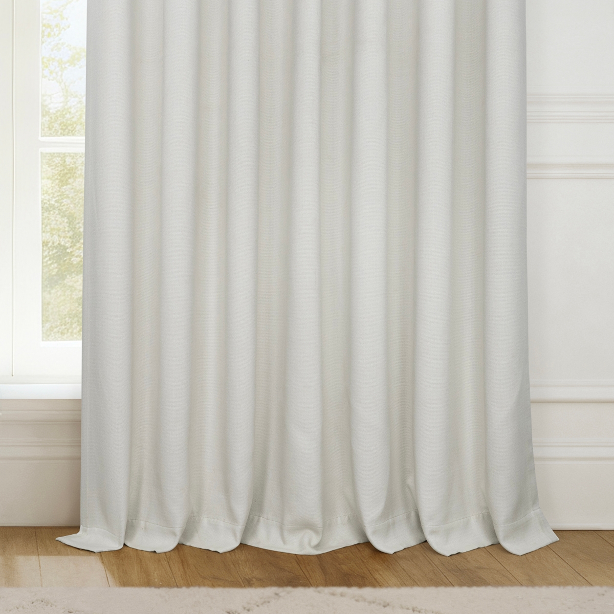 Half Price Drapes Extra Wide Textured Faux Linen Room Darkening Curtain