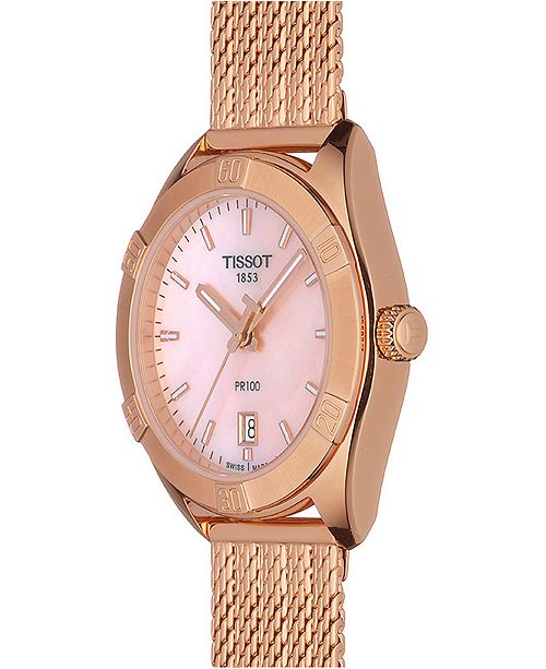 Tissot Women's Swiss PR 100 Sport Chic TClassic Rose GoldTone