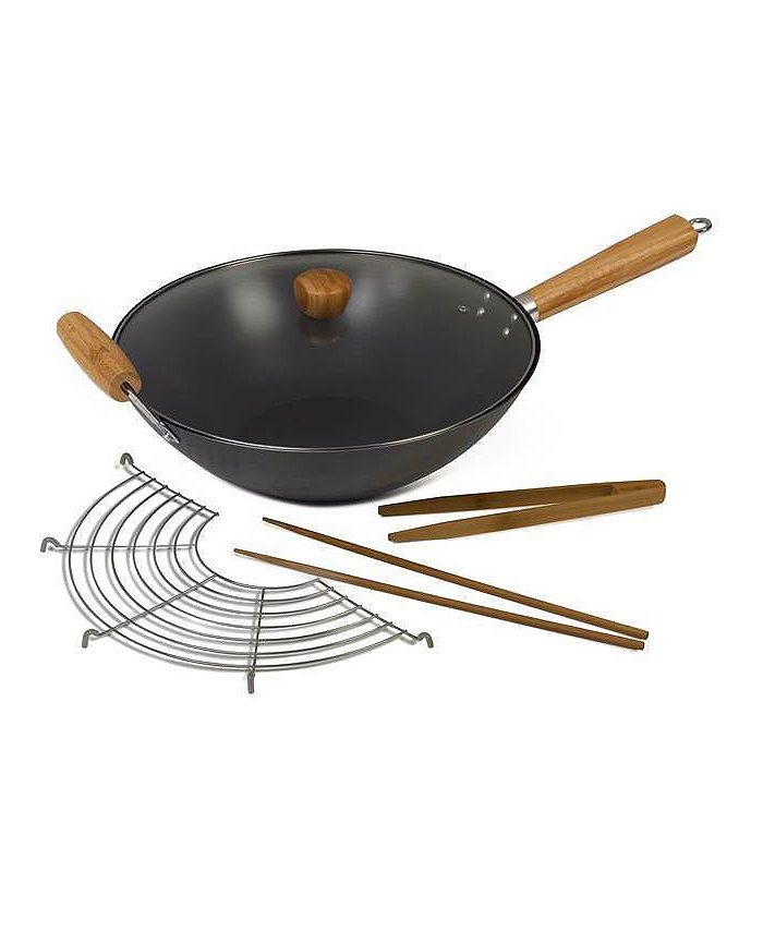 Sedona Nonstick Carbon Steel 14" Wok 5-Pc. Cookware Set & Reviews - Cookware - - Macy's
