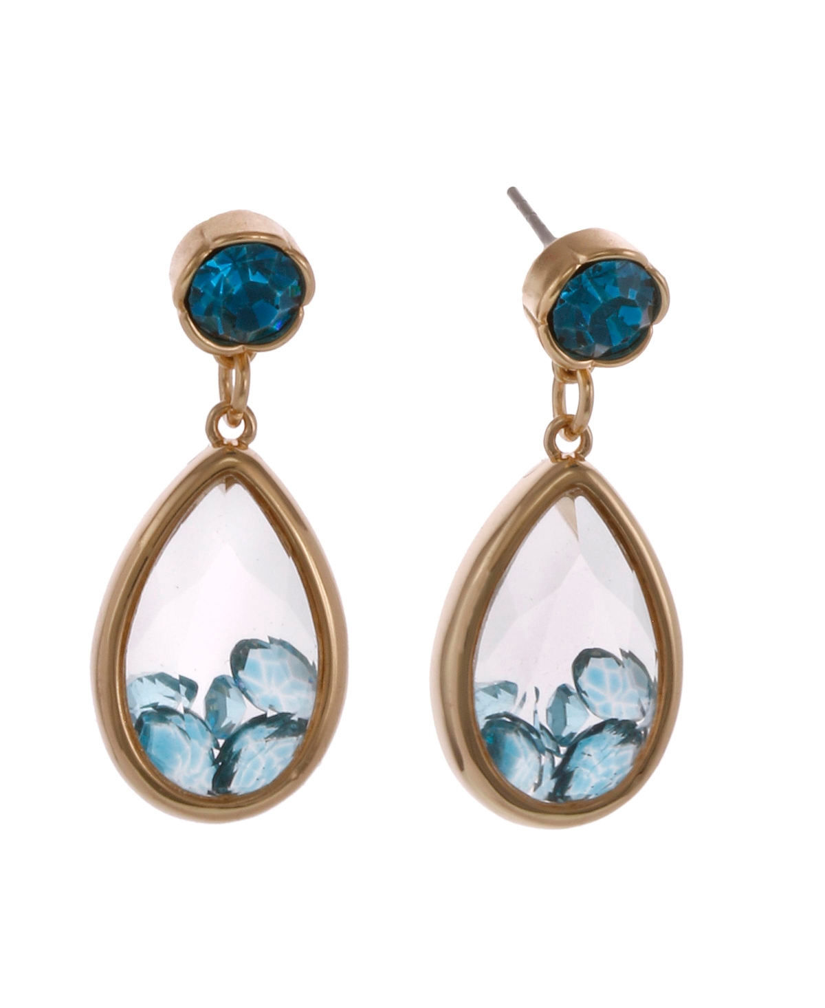 Stone Teardrop Earrings - Turquoise
