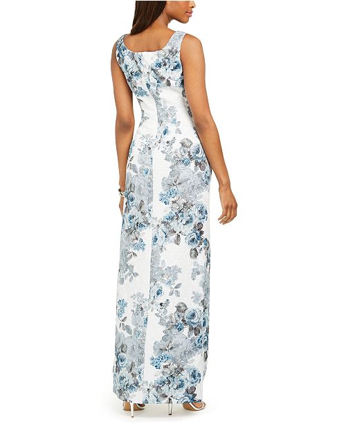 Adrianna Papell Metallic Floral-Print Gown & Reviews - Dresses - Women ...