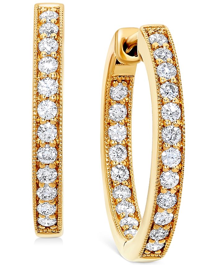 Yellow Gold and Diamond Hoops for Rent