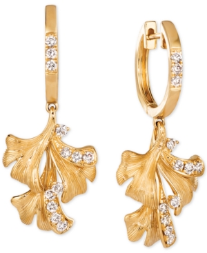 image of Le Vian Nude Diamond Flower Drop Earrings (3/8 ct. t.w.) in 14k Gold