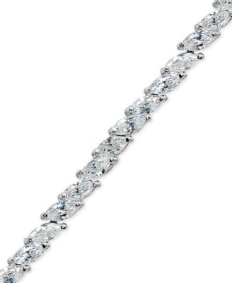 Cubic Zirconia Marquise Tennis Bracelet in Sterling Silver, Created for Macy's