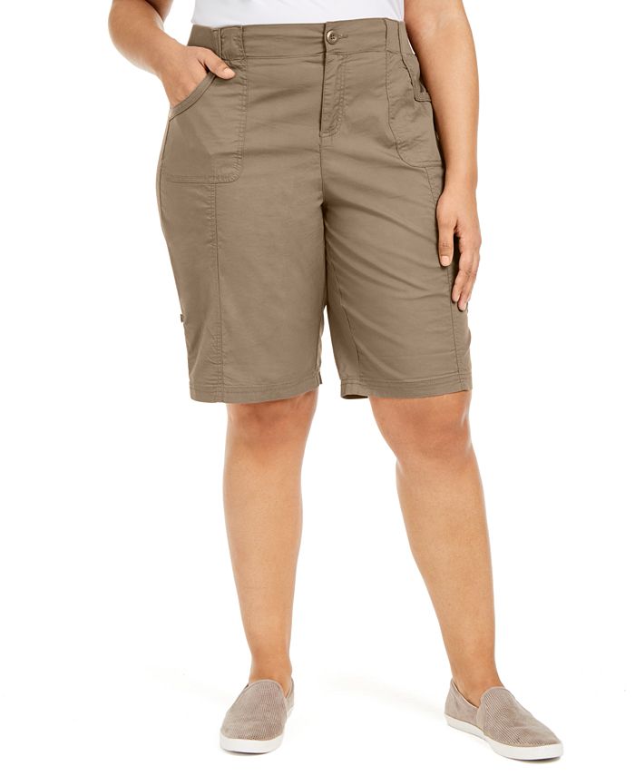 Style & Co Plus Size Cotton Bermuda Shorts, Created for Macy's - Macy's