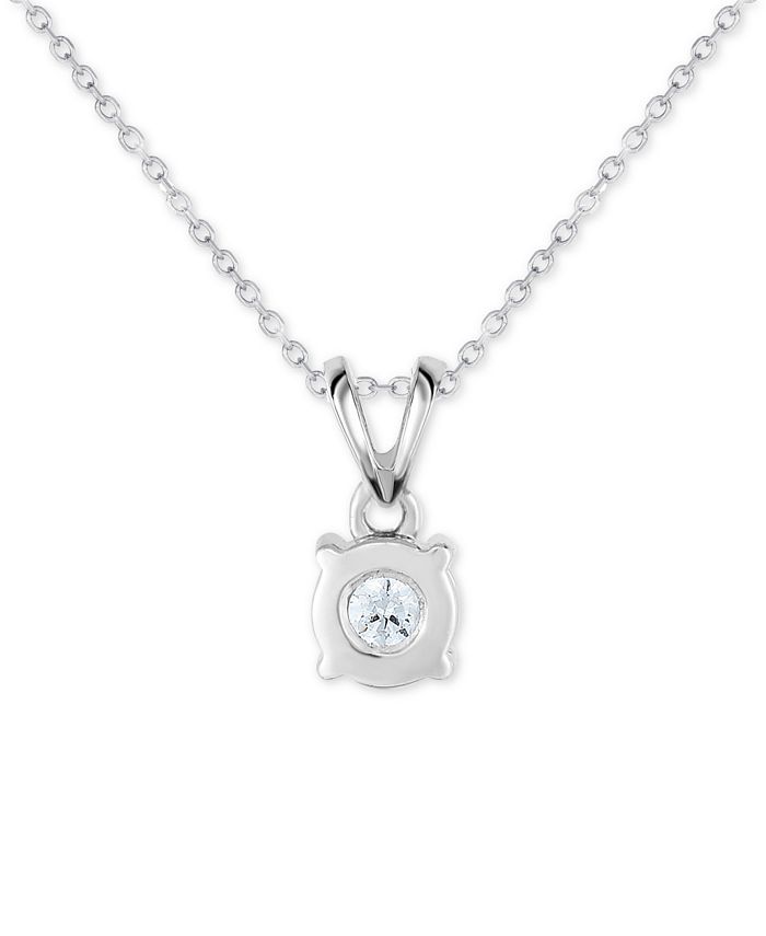 TruMiracle - Diamond Solitaire 18" Pendant Necklace (1/2 ct. t.w.) in 14k White, Yellow, or Rose Gold