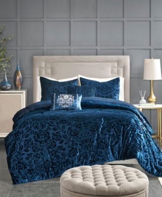 Madison Park - Irene Velvet 5-Piece Queen Comforter Set